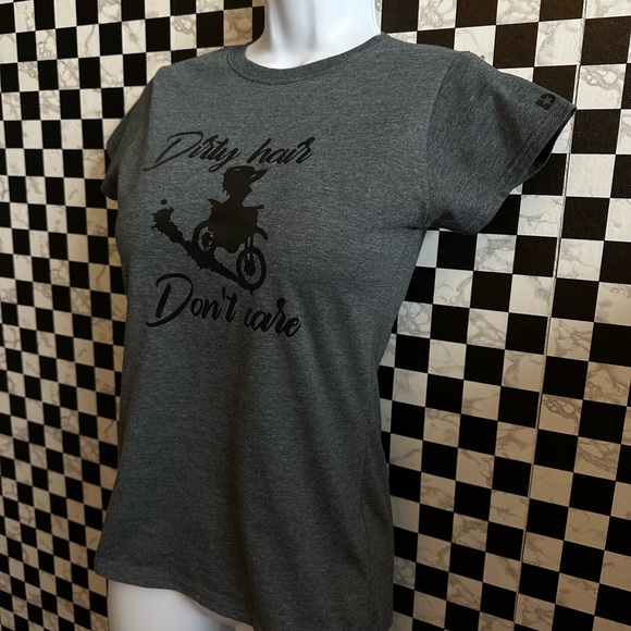 DIRTY REBEL "DIRTY HAIR DON'T CARE" T shirt SIZE SM - Picture 2 of 5